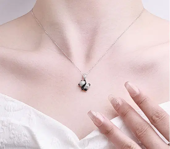 925 Sterling Silber Panda-Halskette