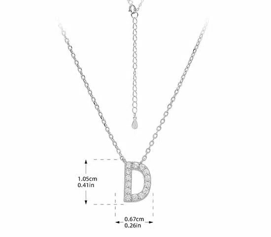 Initial D Necklace Silver - Premium 925 Sterling Letter D Pendant from China Factory 10 D Necklace Silver