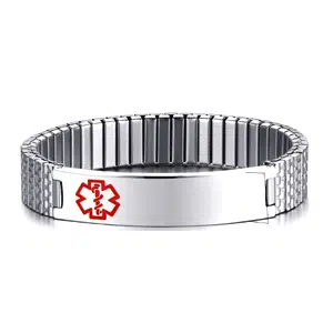 Fabricante de pulseras de acero inoxidable personalizadas para marcas en todo el mundo para hombres 5 Pulsera de identificación de acero inoxidable para hombre