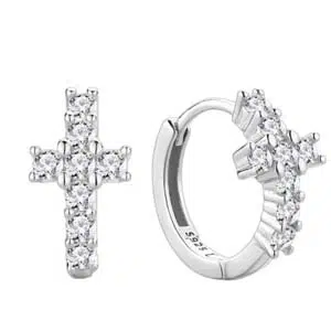 China OEM Silver Earrings Manufacturer 7 Silver Cross Earrings