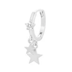 China OEM Silver Earrings Manufacturer 2 Star Earrings Silver