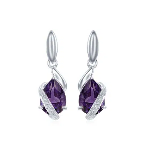 China OEM Silver Earrings Manufacturer 10 amethyst earrings