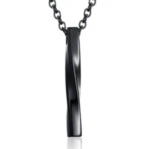 collier en acier inoxydable pour hommes avec barre