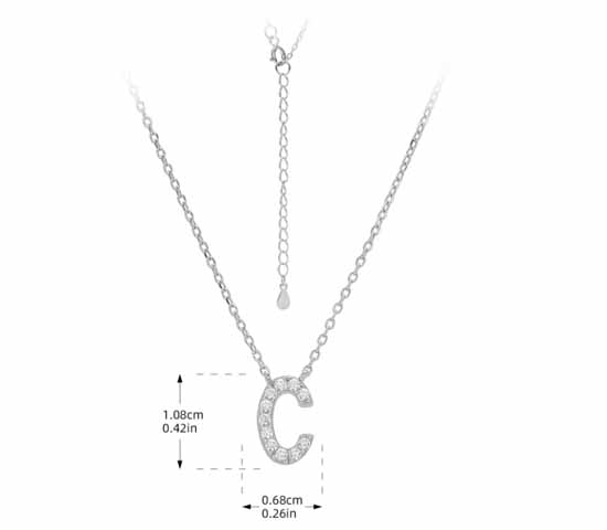 Silberne C-Anhängerkette mit Initial