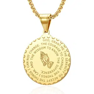 collier en acier inoxydable avec pièce de monnaie