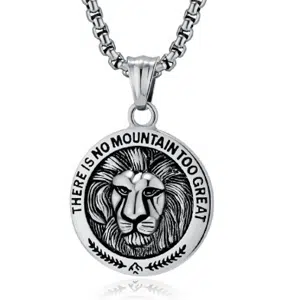 collier en acier inoxydable avec lion