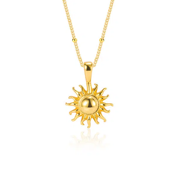 Sun Necklace Silver: 18K Gold Plated with Customization Options 2 sun necklace silver