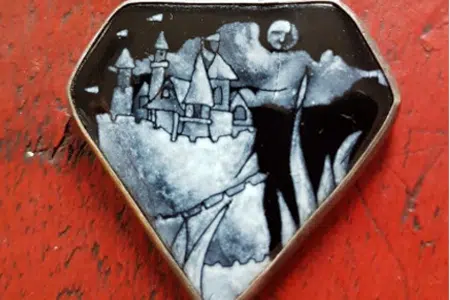 Grisaille enamel jewelry