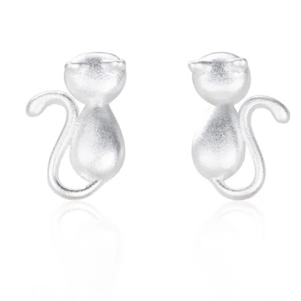 Sterling Silver Cat Earrings Studs - Custom Manufacturing & Wholesale from China Factory 2 Sterling Silver Cat Earrings Studs