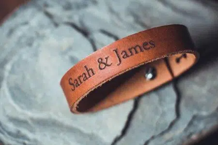4 Basic and 9 Fashionable Leather Bracelet Designs and Types 7 Engraved & Stamped