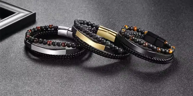 China Leather Bracelet Supplier Custom Wholesale Manufacturing & Engraving Services 1 Leather Bracelet Supplier