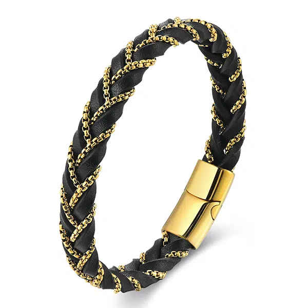 Leather and Gold Bracelet Wholesale Price from China Supplier 1 Leather and Gold Bracelet