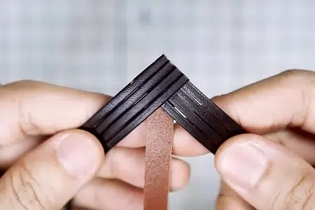 Накладывать кожу 3 мм на кожу 8 мм