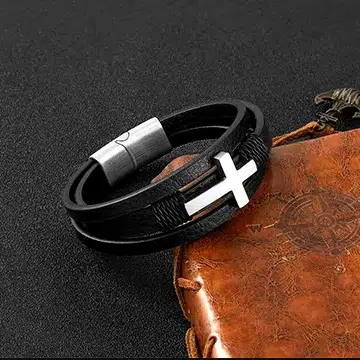 China Leather Bracelet Supplier Custom Wholesale Manufacturing & Engraving Services 6 Strap Leather Bracelet