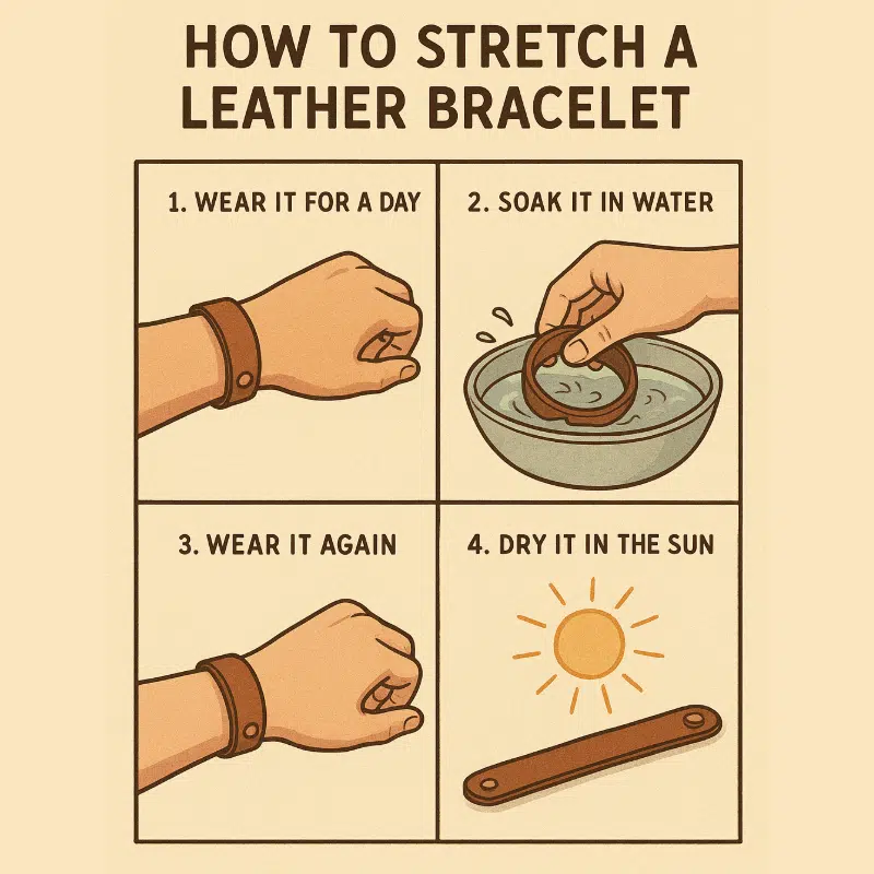 cómo estirar una pulsera de cuero