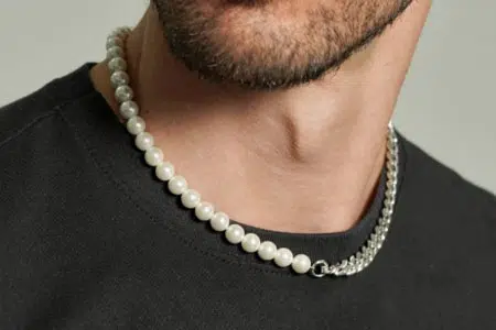 жемчуг с нержавеющей цепочкой для мужчин