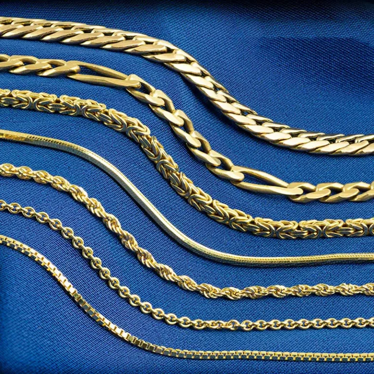 Différents types de chaînes pour bijoux