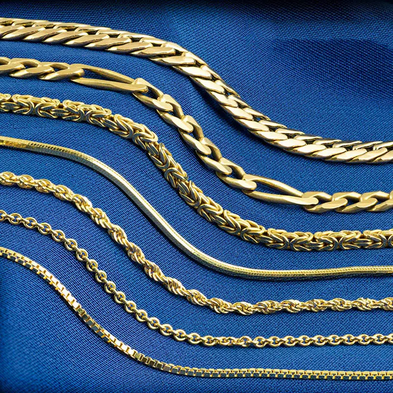 Verschiedene Arten von Ketten für Schmuck