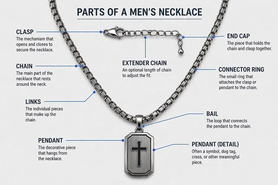 Namen der Halsketten-Teile