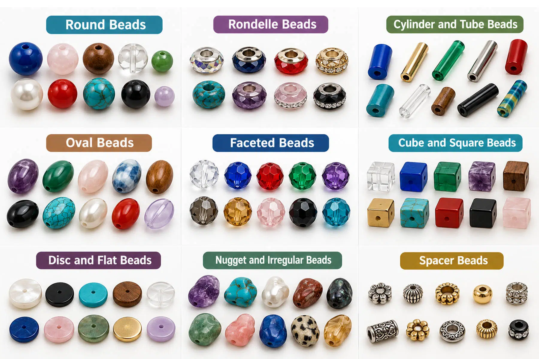 Different Types of Beads for Jewelry: Materials, Uses, and How to Choose 10 Types of Beads by Shape